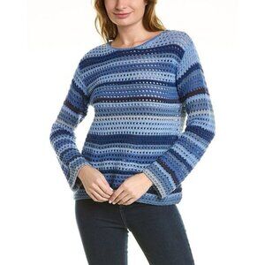 Johnny Was Size LARGE Striped Crochet Sweater NWOT